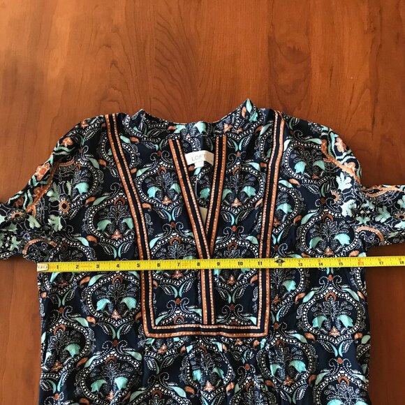 LOFT | Mosaic Split Neck Blouse - Picture 9 of 9